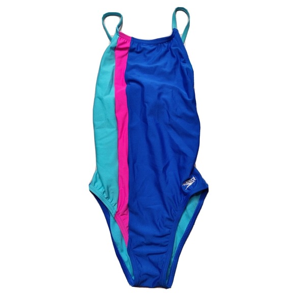 Speedo Other - SPEEDO ENDURANCE Women 30 Chronos Blue One Piece Cheeky Tie Back Swimsuit NEW